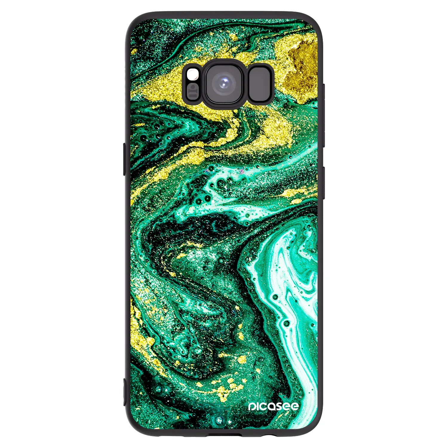 Picasee silikonový černý obal pro Samsung Galaxy S8 G950F - Green Gold