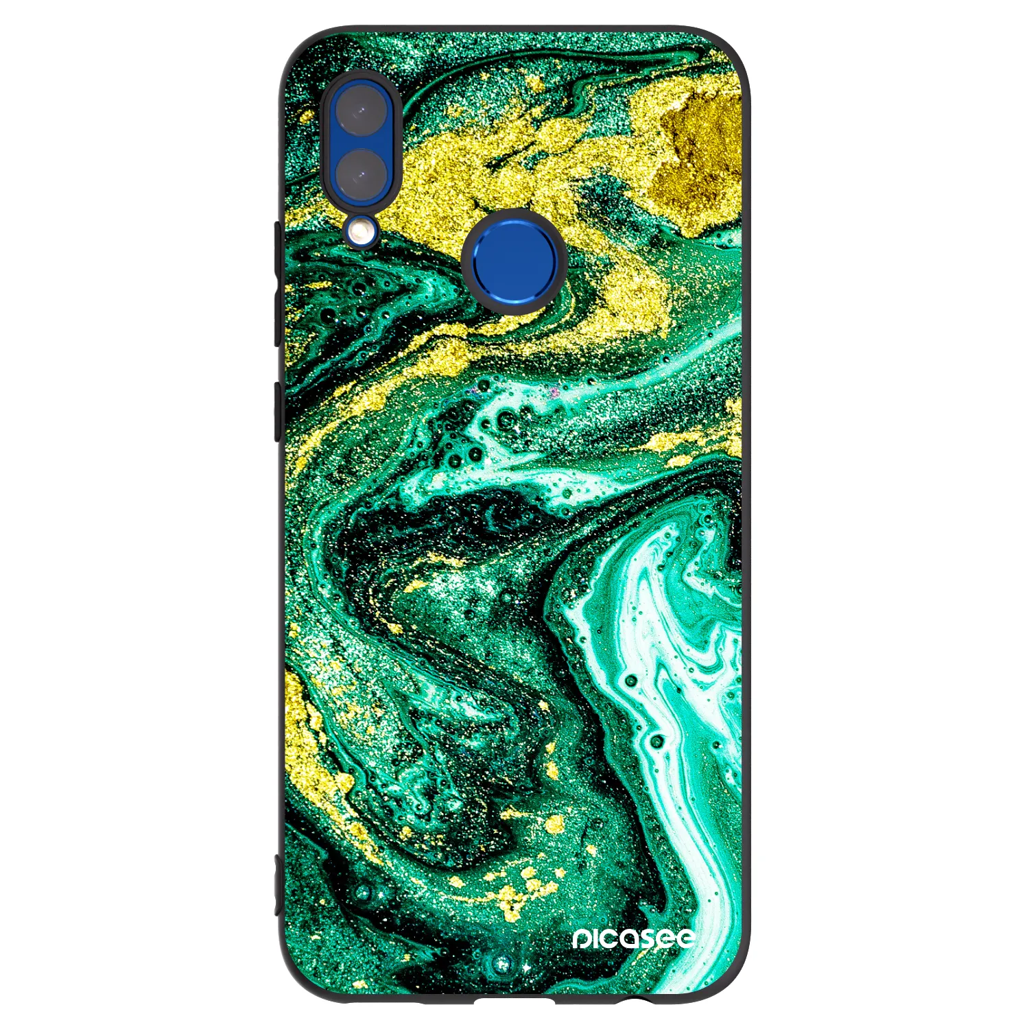 Picasee silikonový černý obal pro Honor 10 Lite - Green Gold