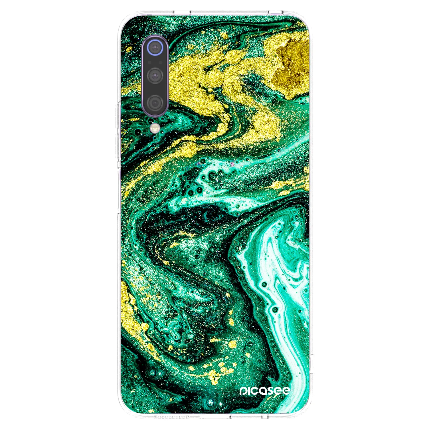 Picasee silikonový průhledný obal pro Xiaomi Mi 9 - Green Gold