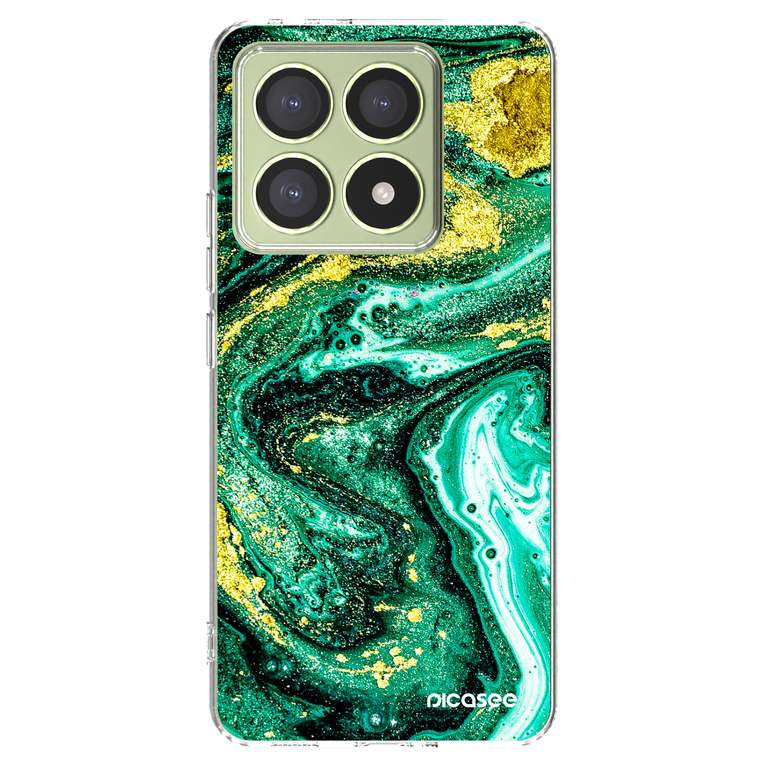 Picasee silikonový průhledný obal pro Xiaomi 14T - Green Gold