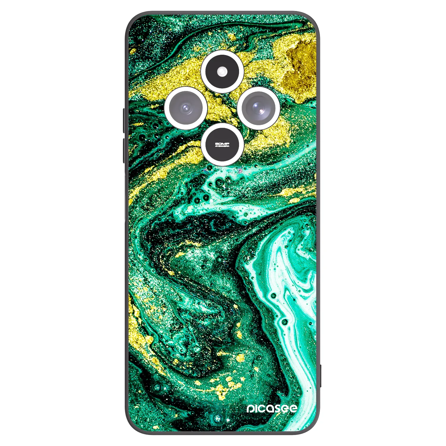 Picasee silikonový černý obal pro Xiaomi Redmi 14C - Green Gold