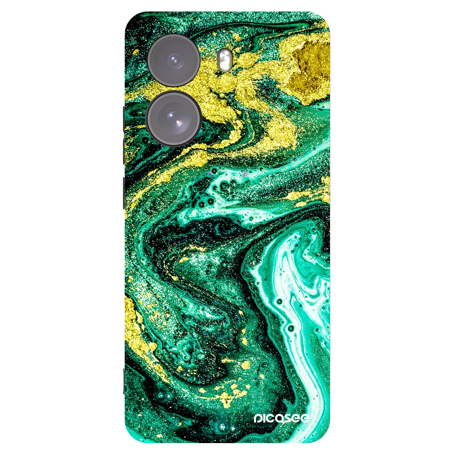 Picasee silikonový černý obal pro Xiaomi Poco X7 - Green Gold