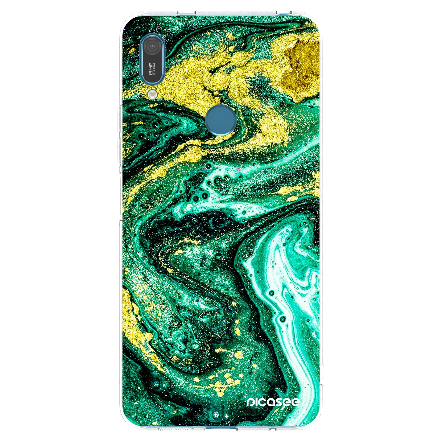Picasee silikonový průhledný obal pro Huawei Y7 2019 - Green Gold