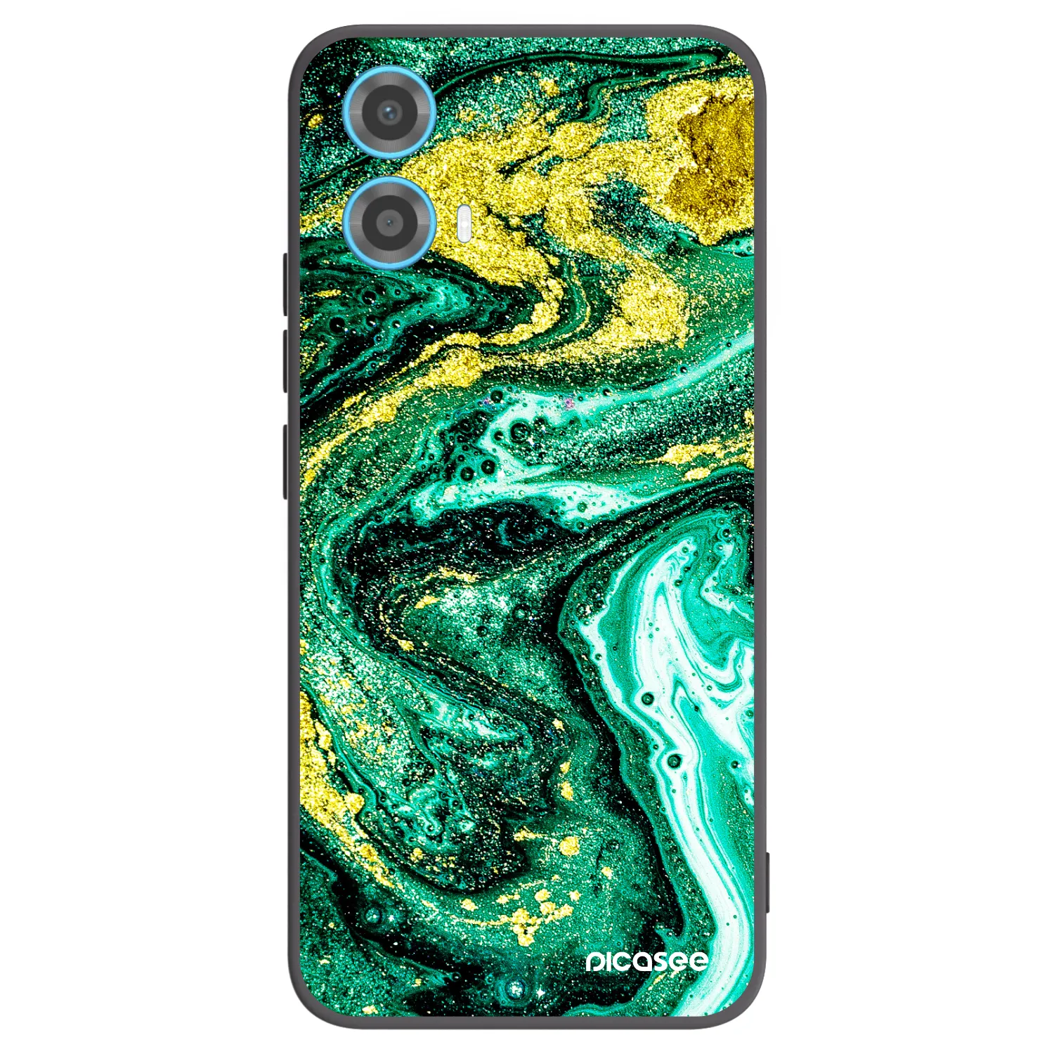 Picasee silikonový černý obal pro Motorola Moto G34 5G - Green Gold