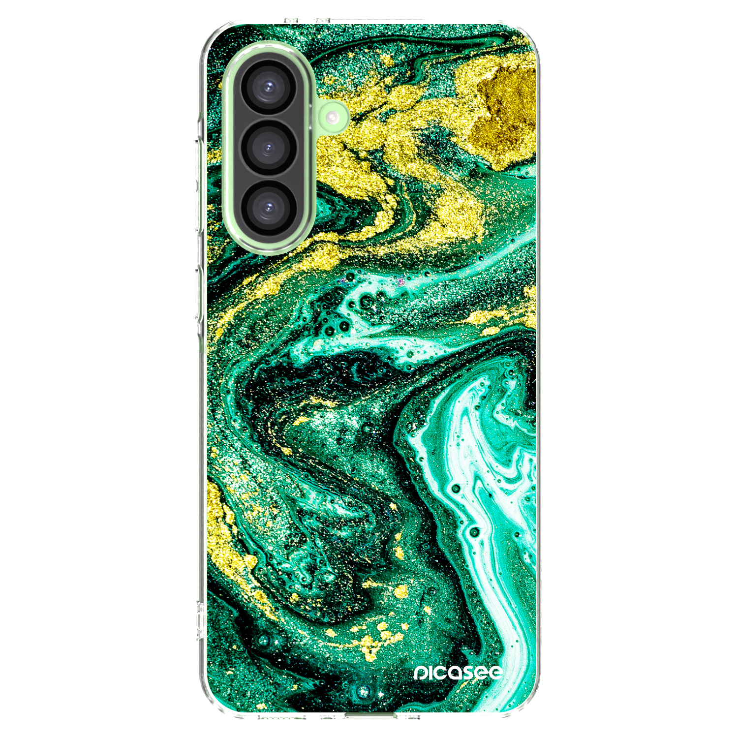 Picasee silikonový průhledný obal pro Samsung Galaxy A26 5G A266B - Green Gold