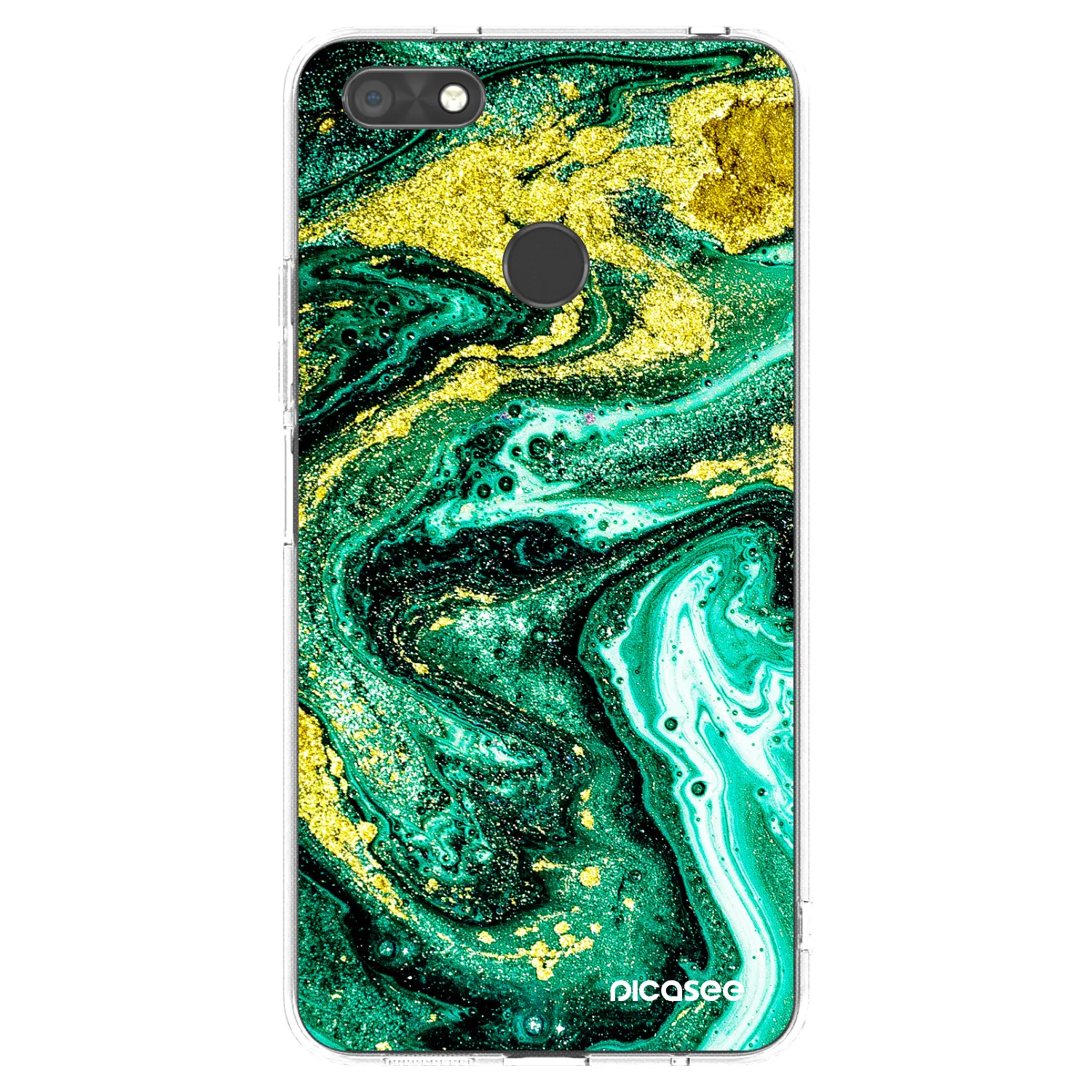 Picasee silikonový průhledný obal pro Huawei P9 Lite Mini - Green Gold
