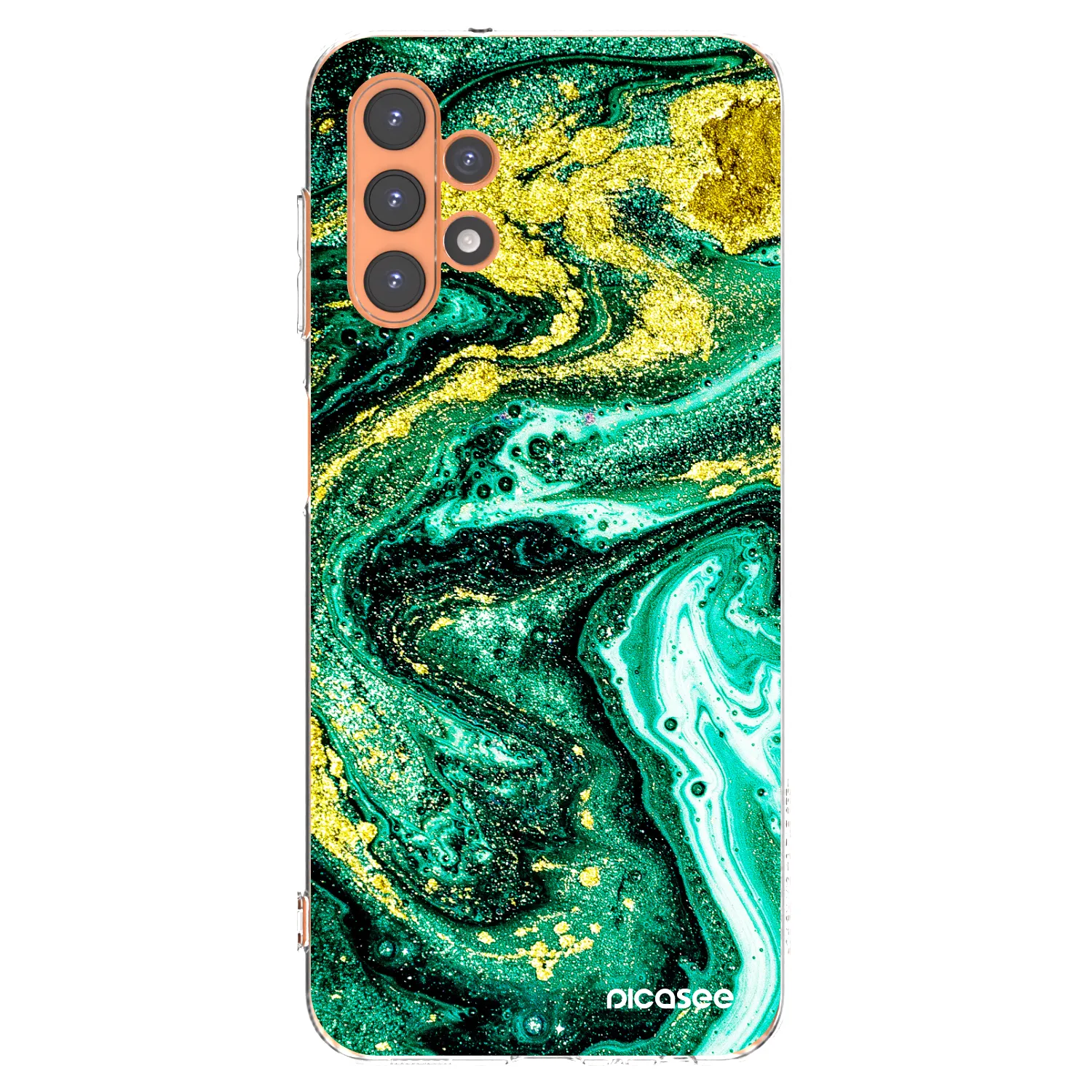 Picasee silikonový průhledný obal pro Samsung Galaxy A13 5G - Green Gold