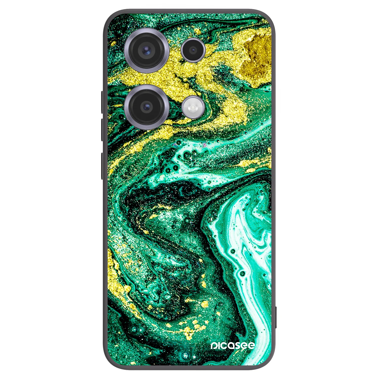 Picasee silikonový černý obal pro Xiaomi Redmi Note 14S - Green Gold