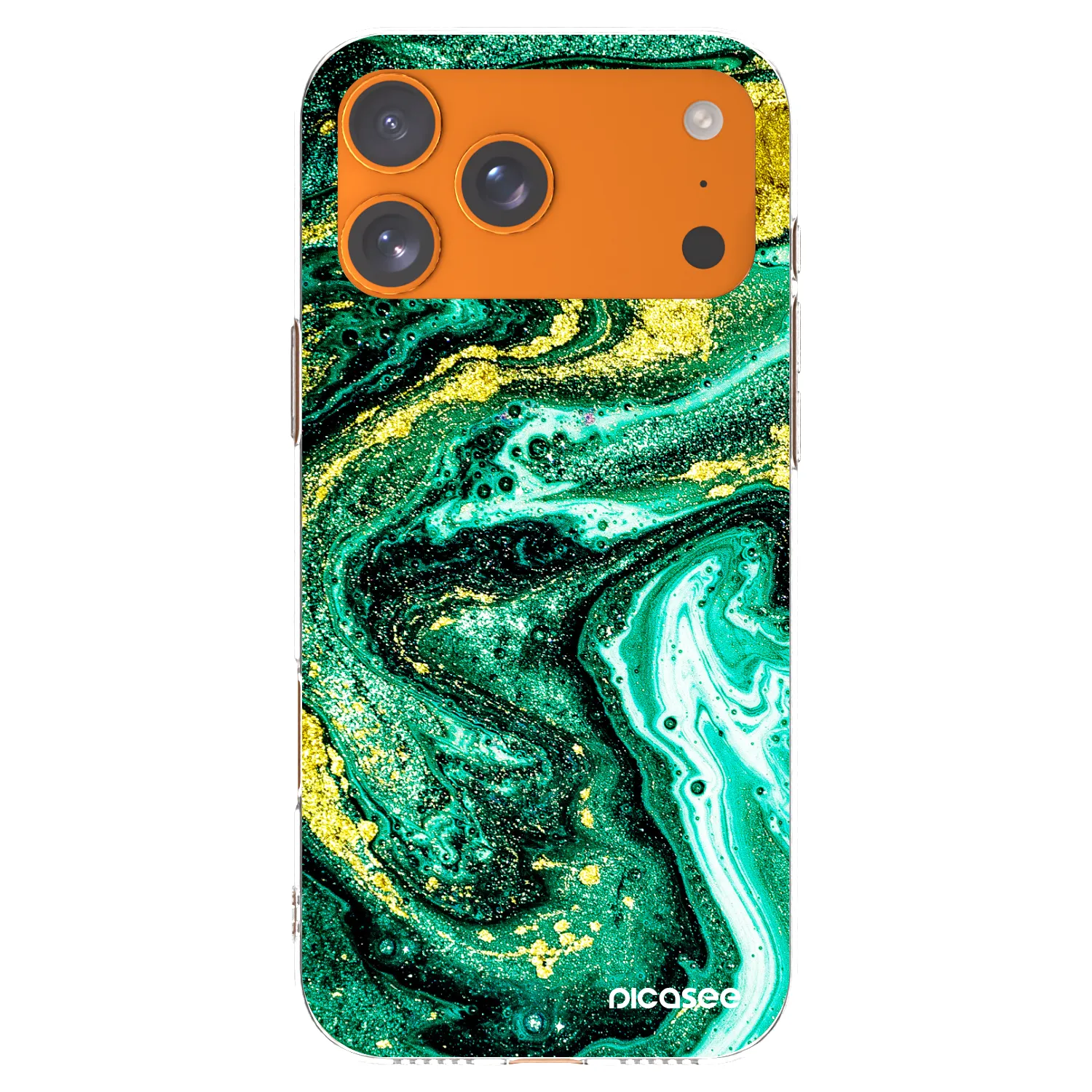 Picasee silikonový průhledný obal pro Apple iPhone 17 Pro Max - Green Gold