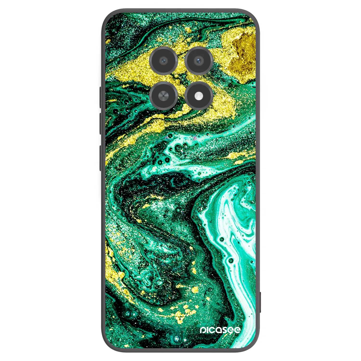 Picasee silikonový černý obal pro Realme 12X - Green Gold