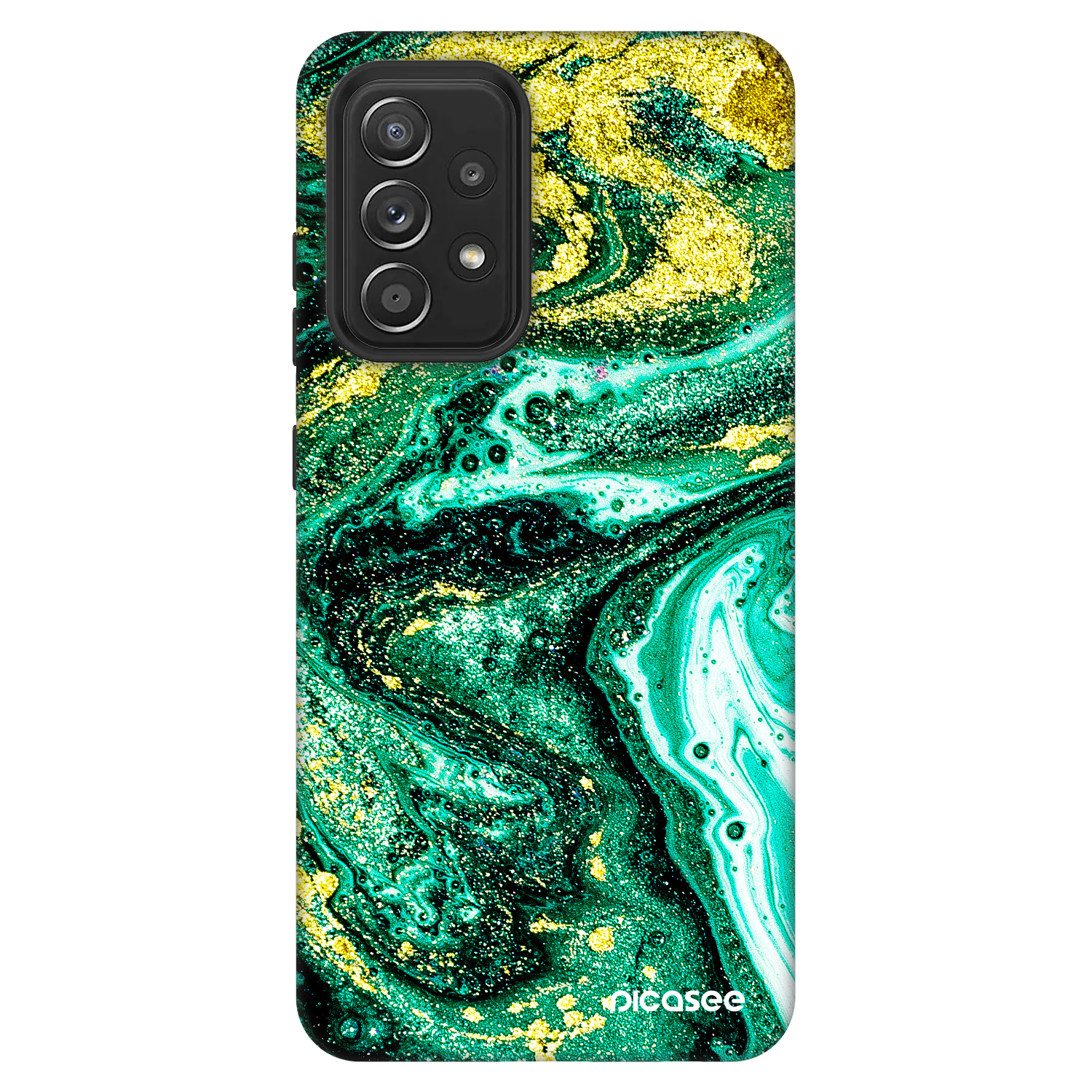Picasee Fashion Case pro Samsung Galaxy A52s 5G A528B - Green Gold