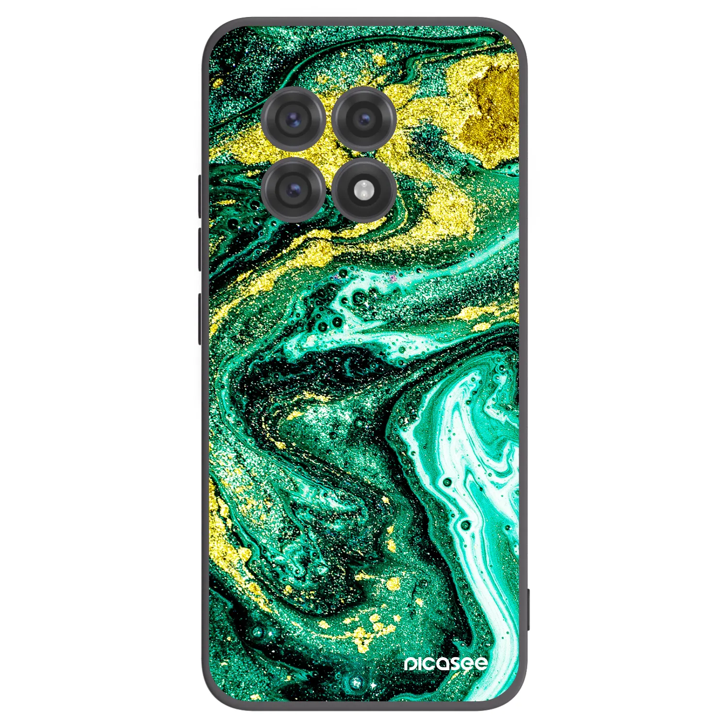 Picasee silikonový černý obal pro OnePlus 13R 5G - Green Gold