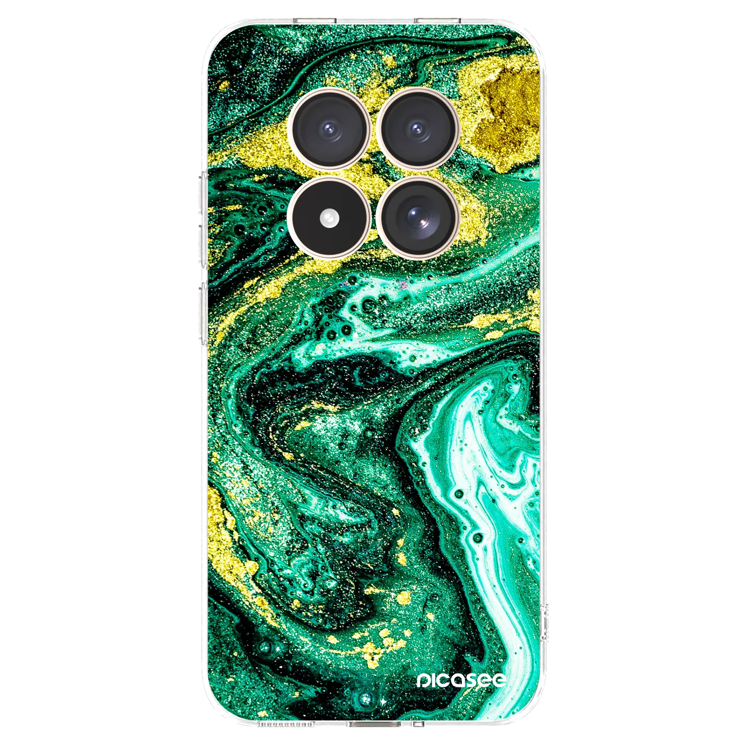 Picasee silikonový průhledný obal pro Xiaomi Redmi Note 15 Pro 4G - Green Gold