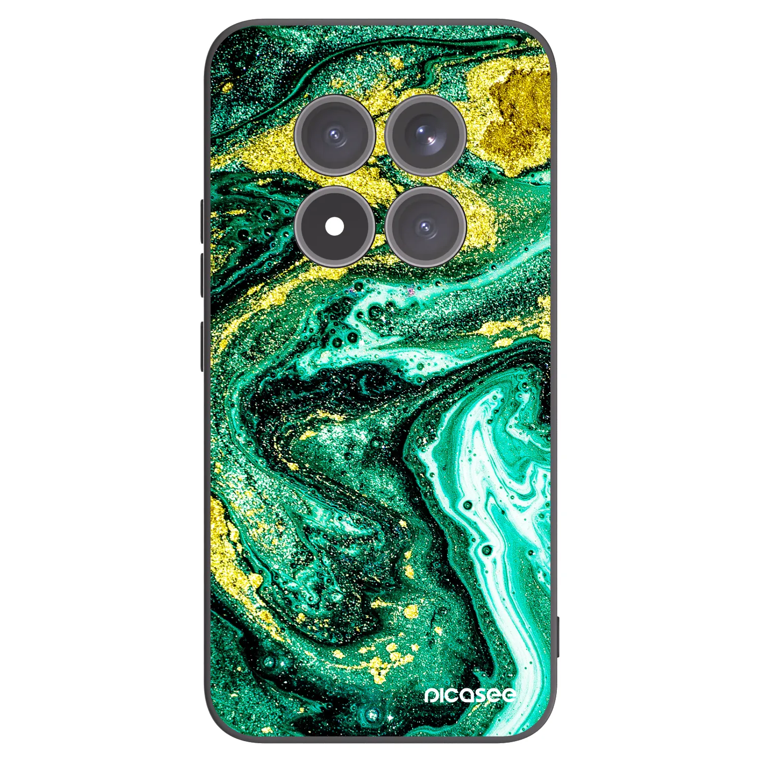 Picasee silikonový černý obal pro Xiaomi Redmi Note 15 Pro+ - Green Gold