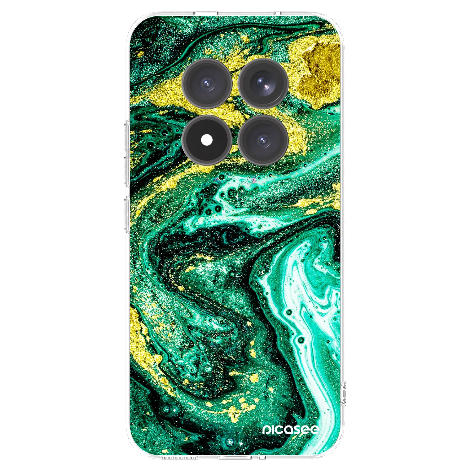 Picasee silikonový průhledný obal pro Xiaomi Redmi Note 15 Pro+ - Green Gold