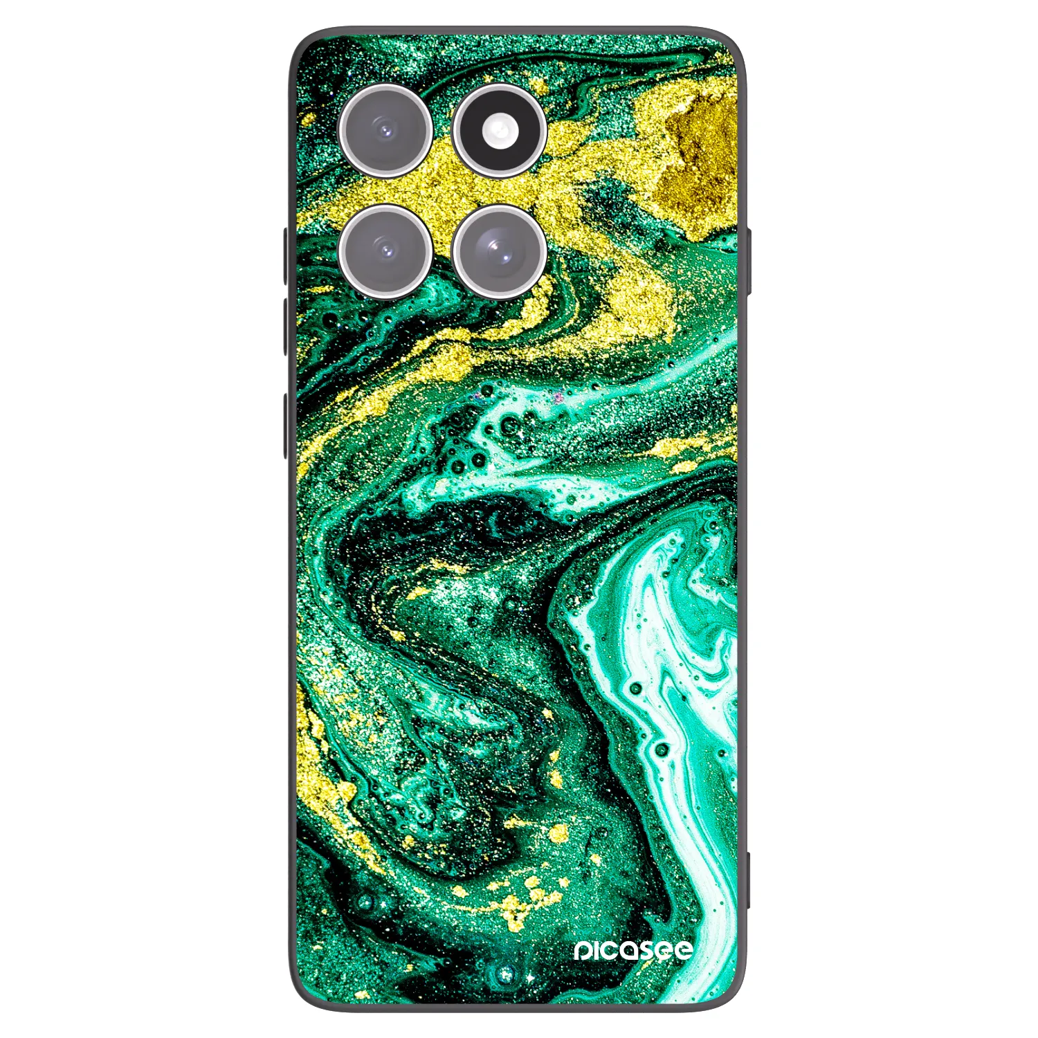 Picasee silikonový černý obal pro Motorola Edge 60 Fusion - Green Gold