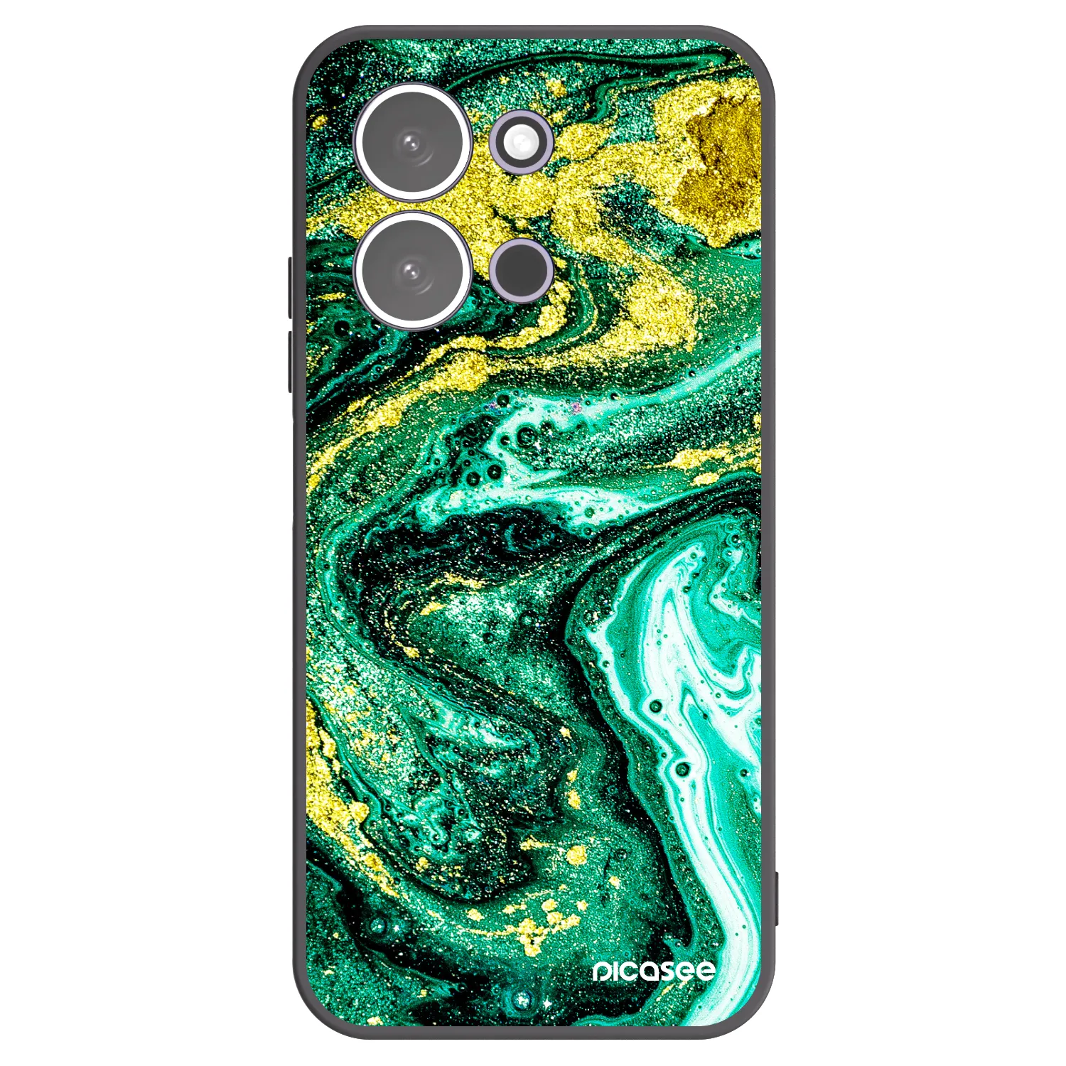 Picasee silikonový černý obal pro Xiaomi Redmi 15C 5G - Green Gold