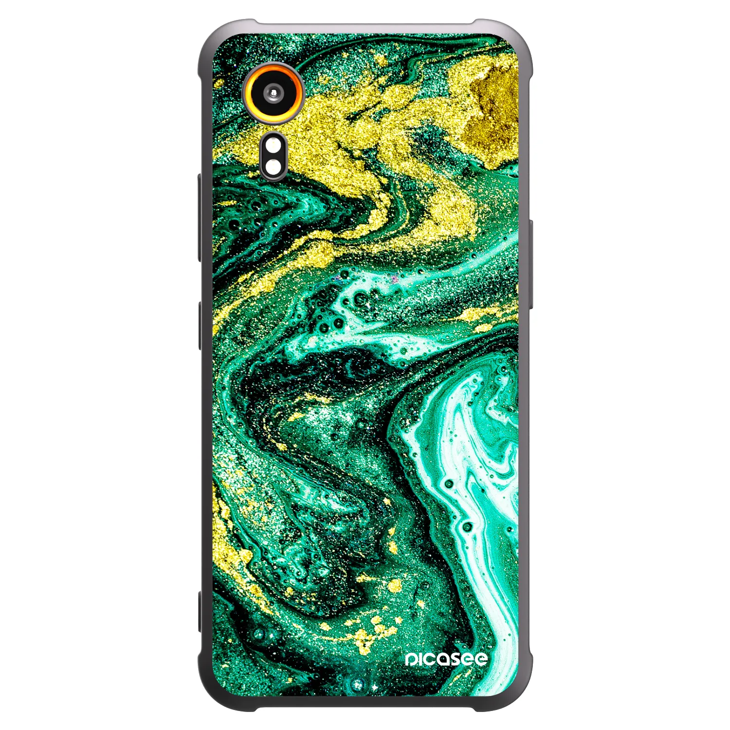 Picasee silikonový černý obal pro Samsung Galaxy Xcover 7 - Green Gold