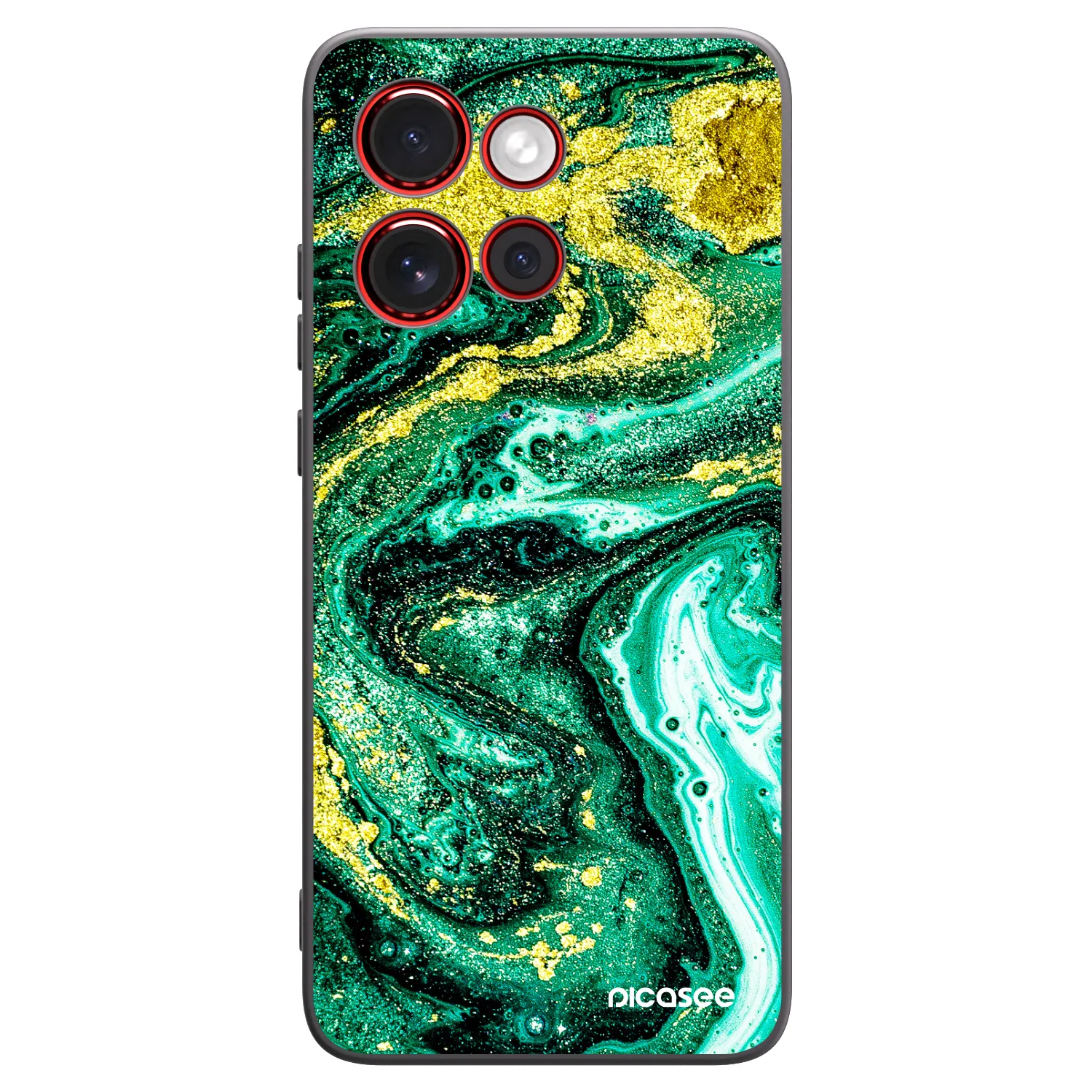 Picasee silikonový černý obal pro Motorola Edge 60 Neo 5G - Green Gold