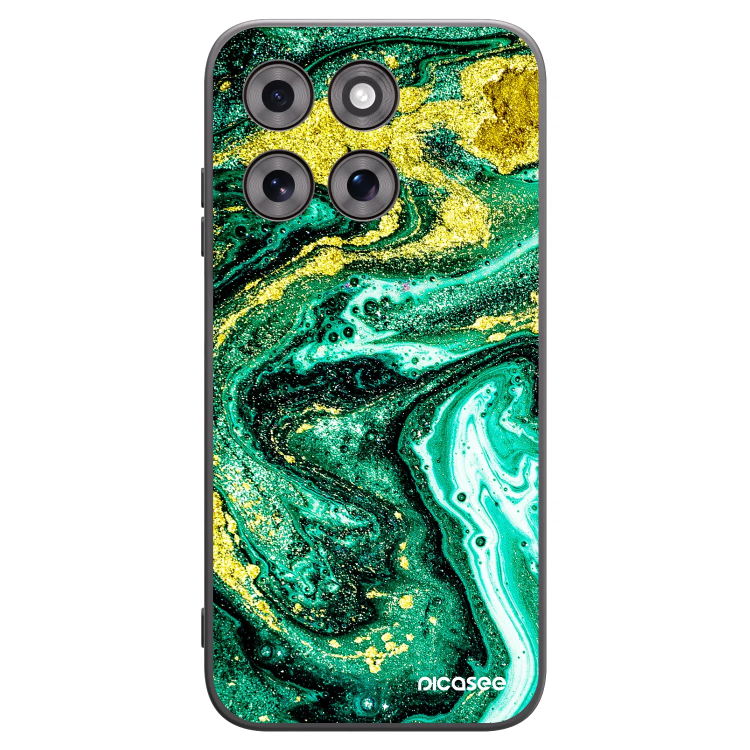 Picasee silikonový černý obal pro Motorola Moto G77 - Green Gold