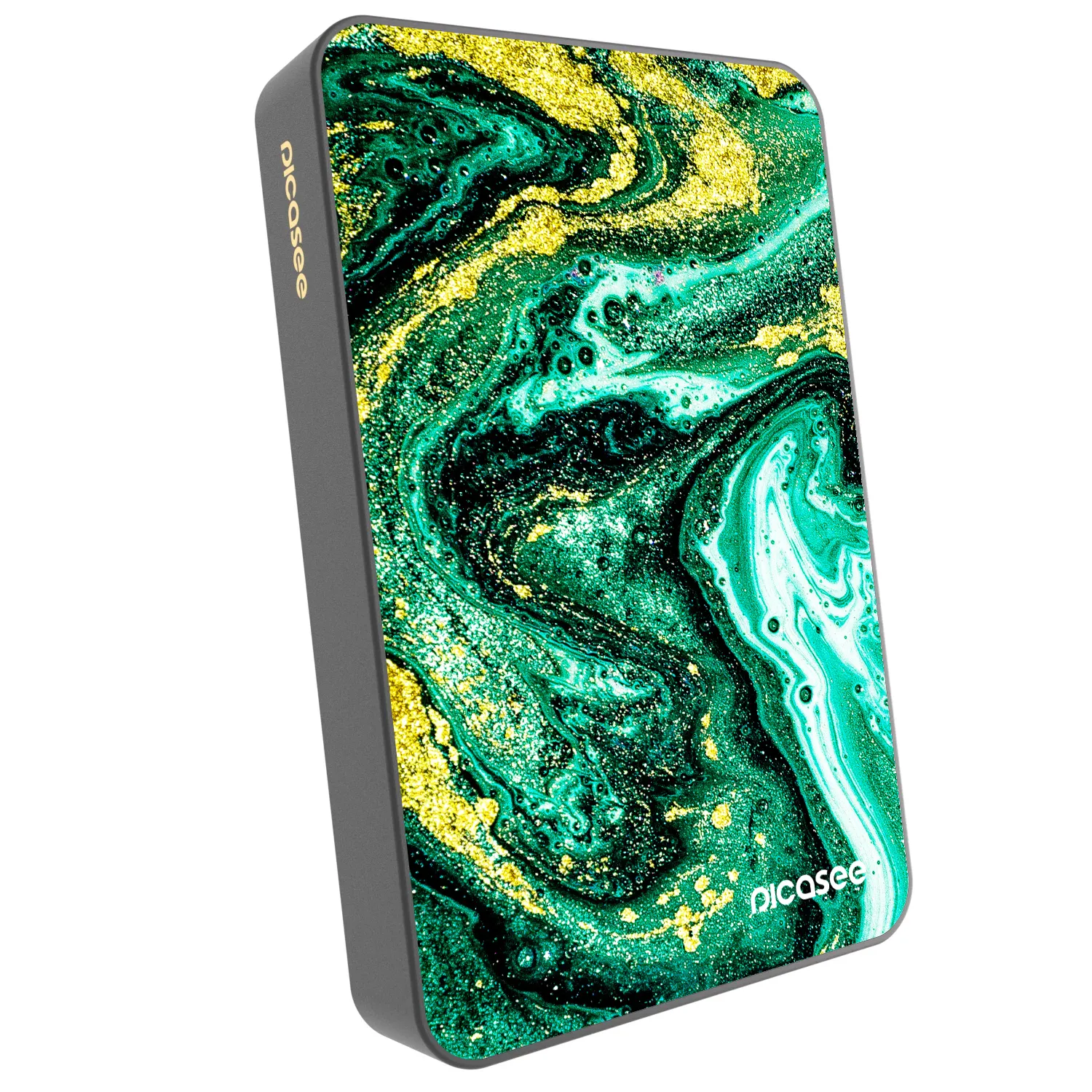 Picasee Powerbanka s MagSafe 10 000 mAh Šedá - Green Gold