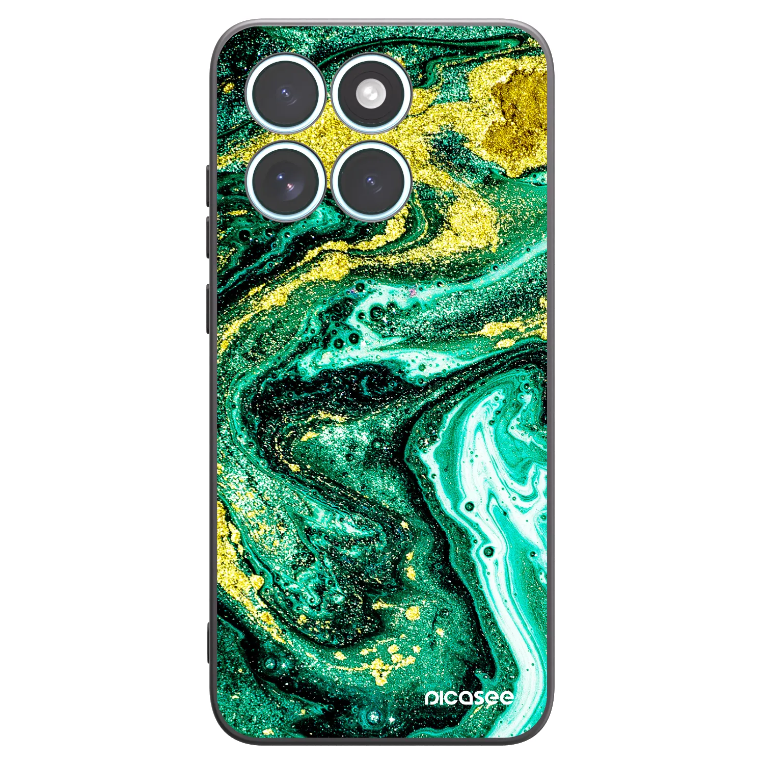 Picasee silikonový černý obal pro Motorola Edge 70 Fusion - Green Gold