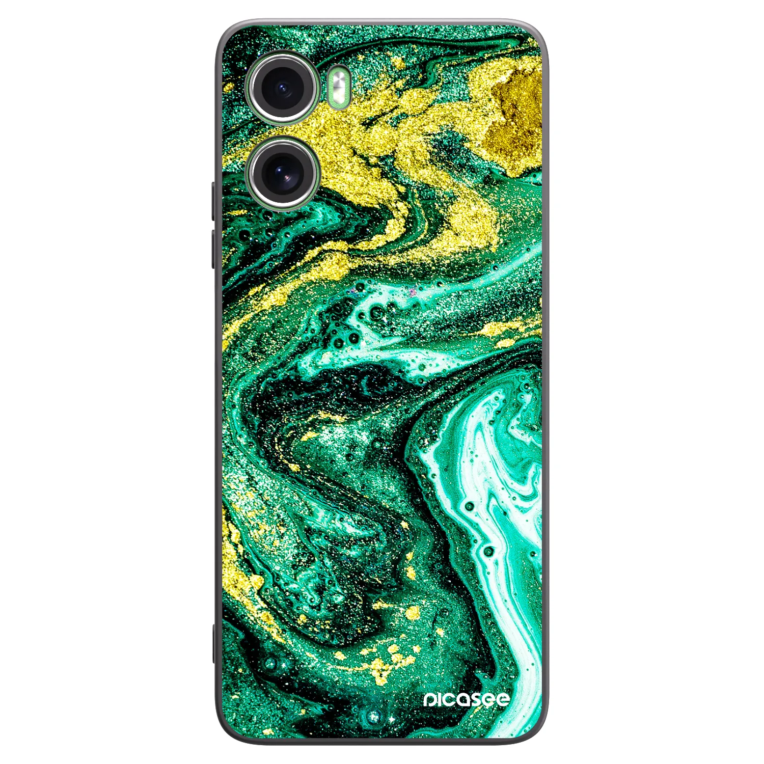Picasee silikonový černý obal pro Motorola Moto G06 - Green Gold