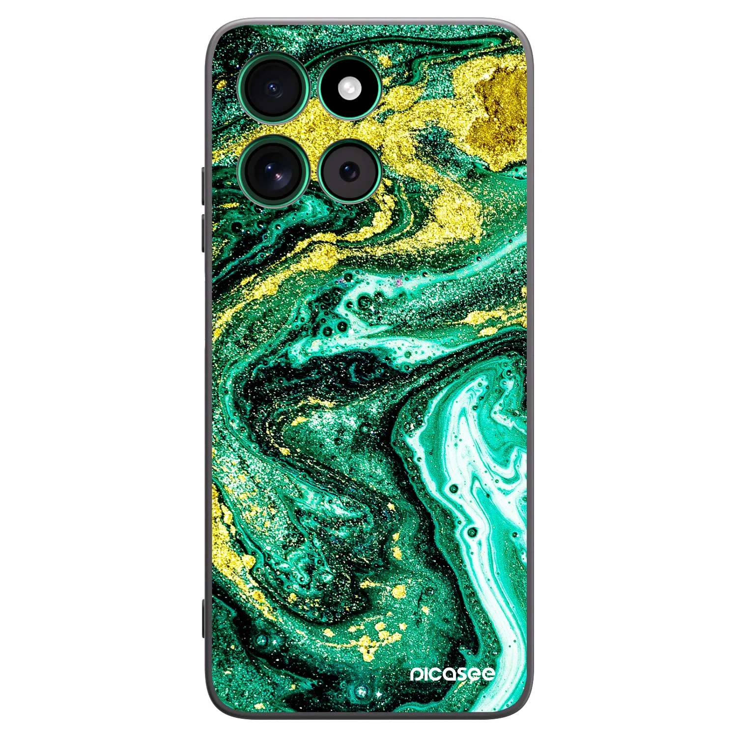Picasee silikonový černý obal pro Motorola Moto G57 Power - Green Gold