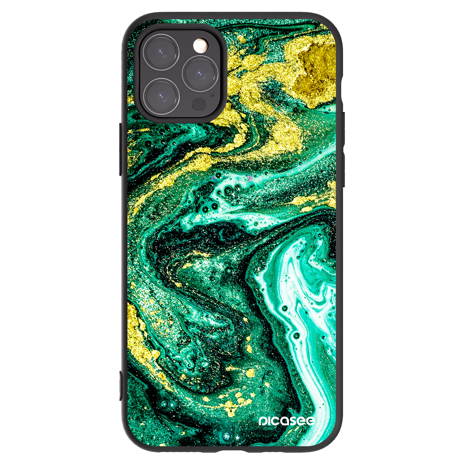 Picasee silikonový černý obal pro Apple iPhone 11 Pro - Green Gold