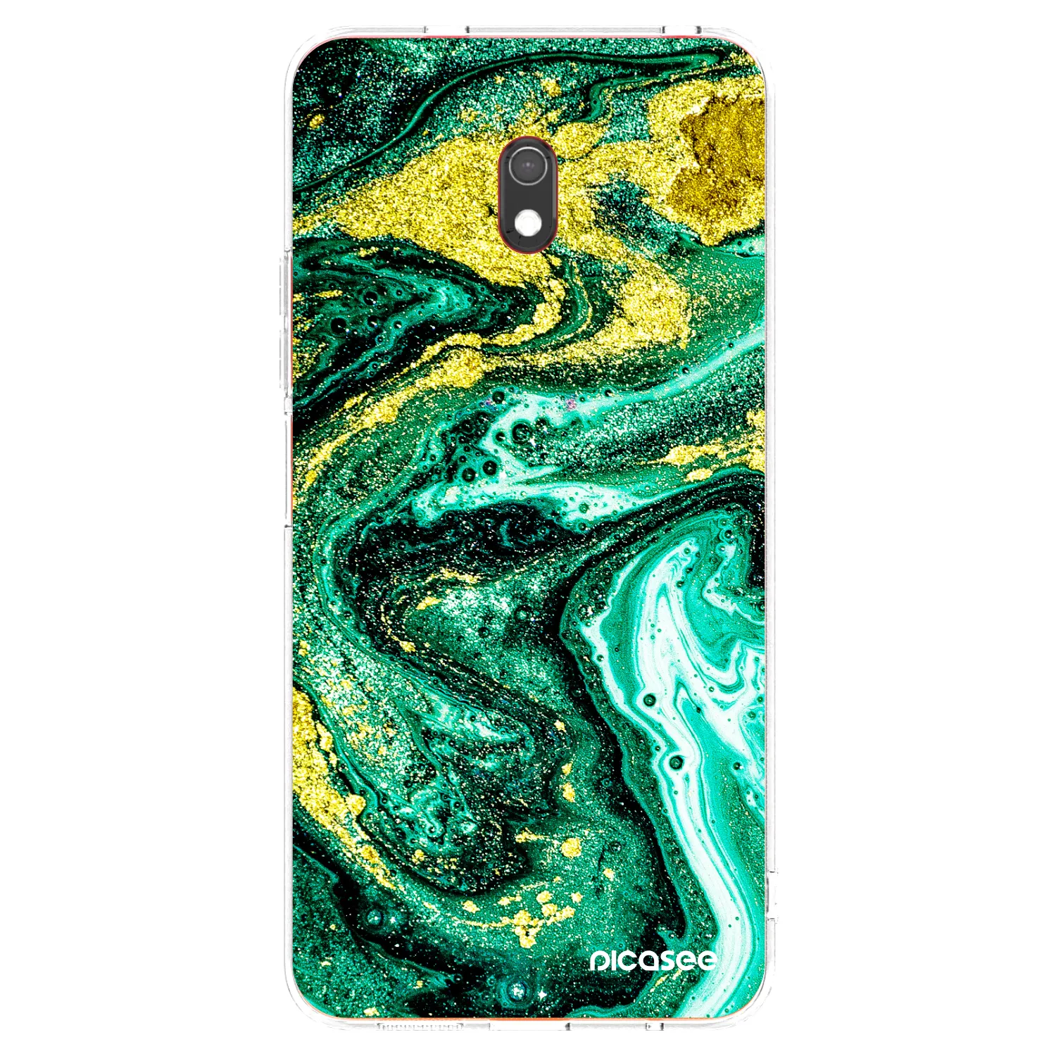 Picasee silikonový průhledný obal pro Xiaomi Redmi 8A - Green Gold