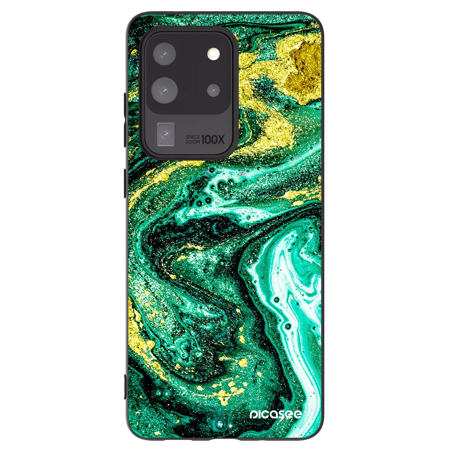 Picasee silikonový černý obal pro Samsung Galaxy S20 Ultra 5G G988F - Green Gold