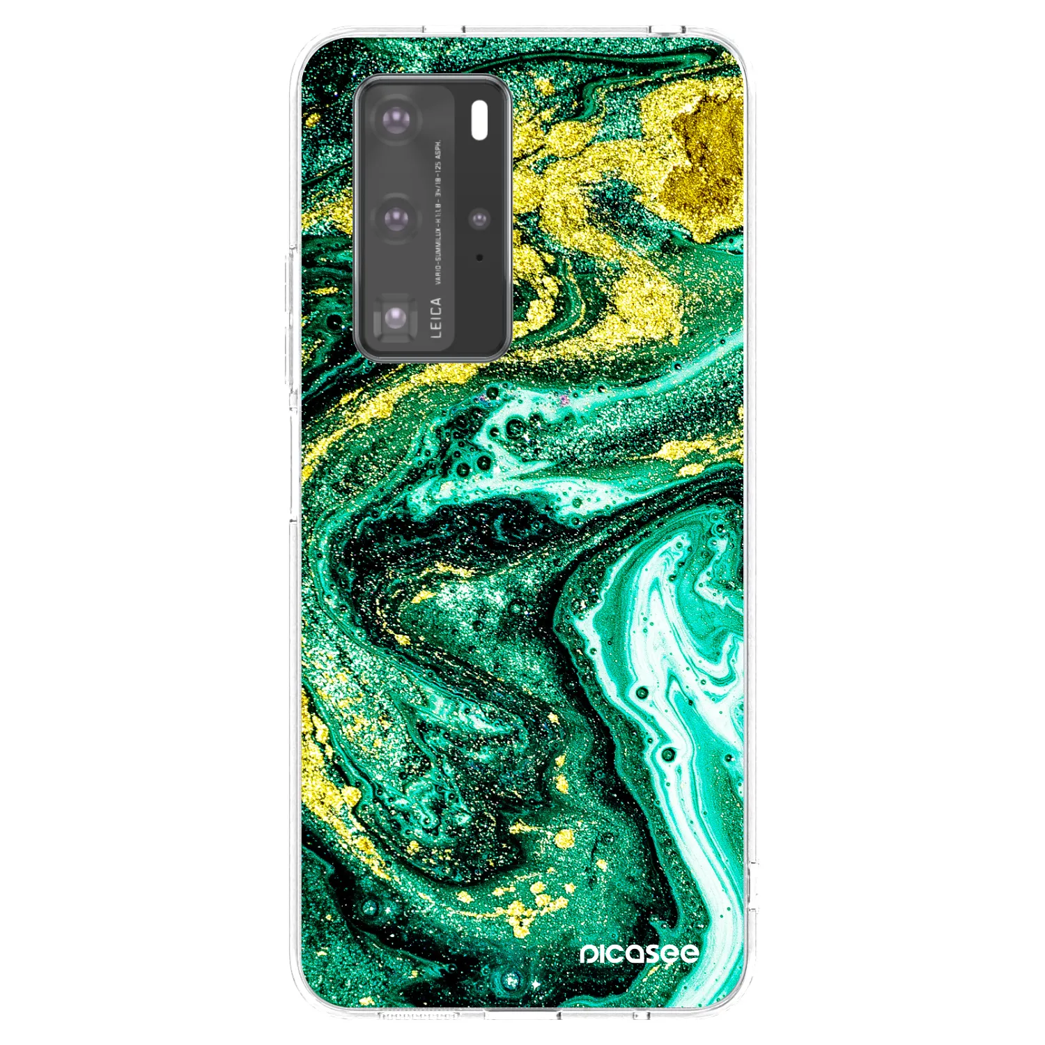 Picasee silikonový průhledný obal pro Huawei P40 Pro - Green Gold