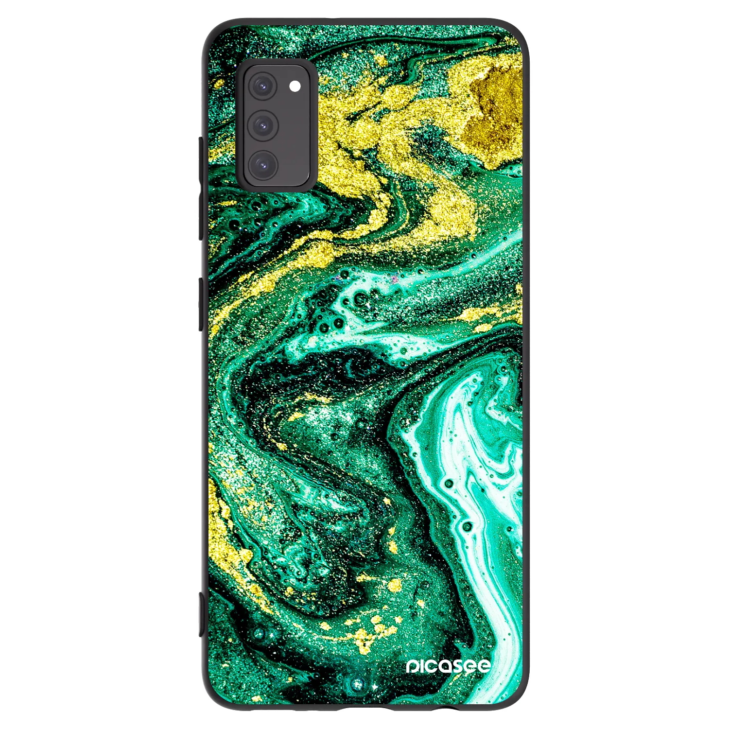 Picasee silikonový černý obal pro Samsung Galaxy A41 A415F - Green Gold