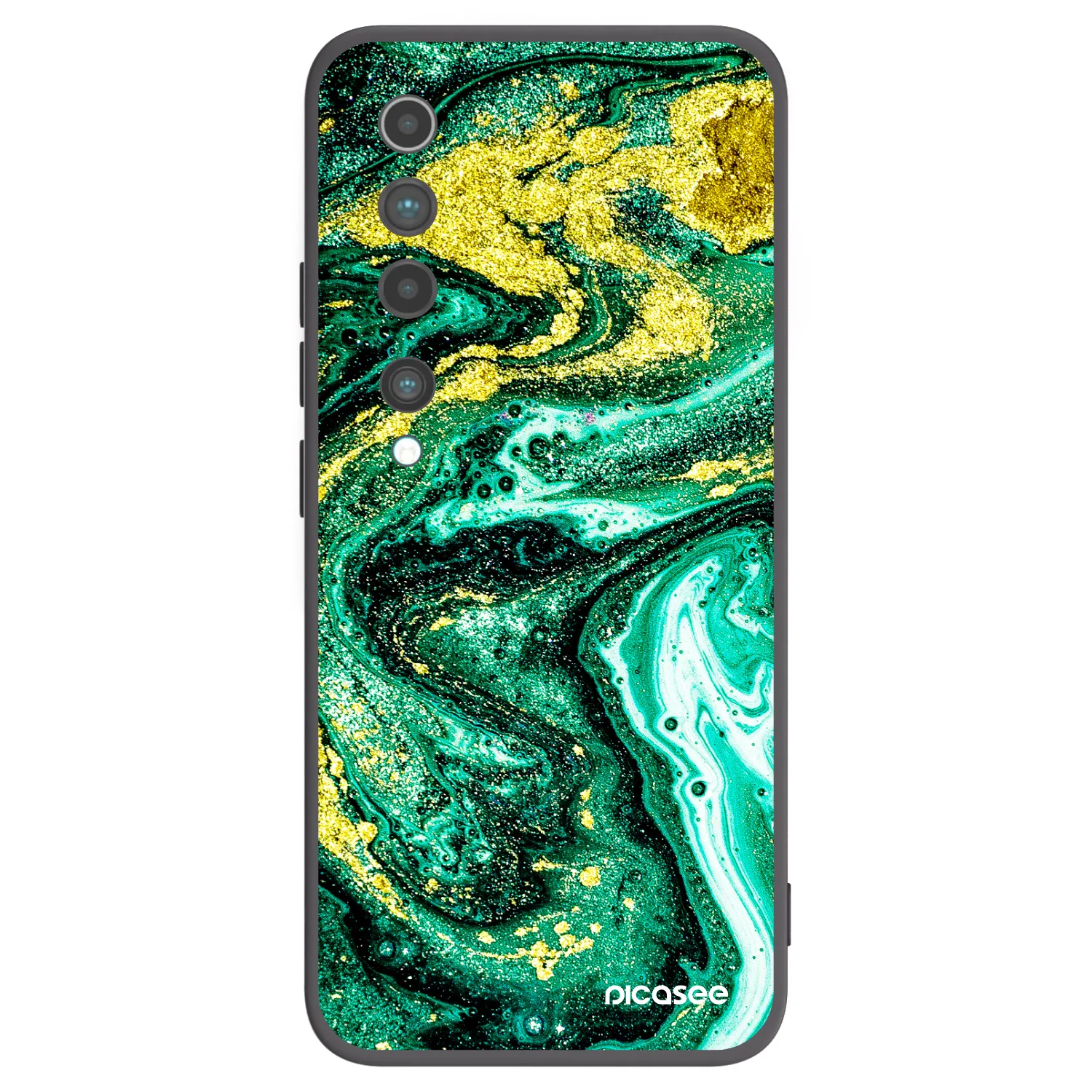 Picasee silikonový černý obal pro Xiaomi Mi 10 - Green Gold