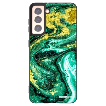 Picasee silikonový černý obal pro Samsung Galaxy S21 5G G991B - Green Gold