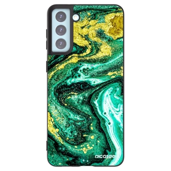Picasee silikonový černý obal pro Samsung Galaxy S21+ 5G G996F - Green Gold