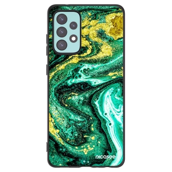 Picasee silikonový černý obal pro Samsung Galaxy A72 A725F - Green Gold