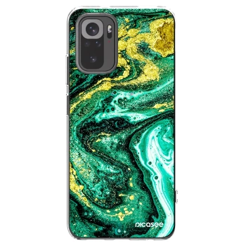 Picasee silikonový průhledný obal pro Xiaomi Redmi Note 10S - Green Gold