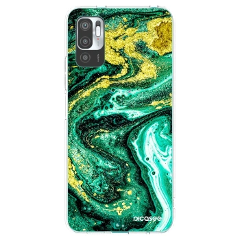 Picasee silikonový průhledný obal pro Xiaomi Redmi Note 10 5G - Green Gold