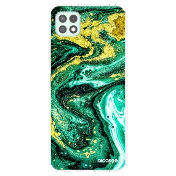Picasee silikonový průhledný obal pro Samsung Galaxy A22 A226B 5G - Green Gold
