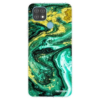 Picasee silikonový průhledný obal pro Realme C21 - Green Gold