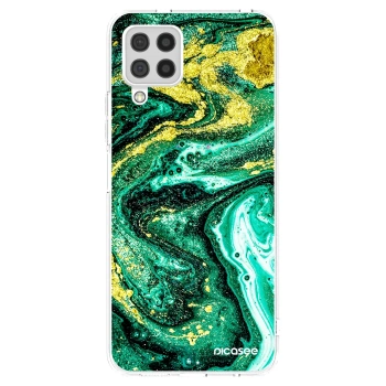 Picasee silikonový průhledný obal pro Samsung Galaxy A22 A225F 4G - Green Gold