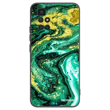 Picasee silikonový černý obal pro Xiaomi Redmi 10 - Green Gold