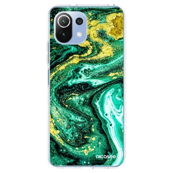 Picasee silikonový průhledný obal pro Xiaomi 11 Lite 5G NE - Green Gold