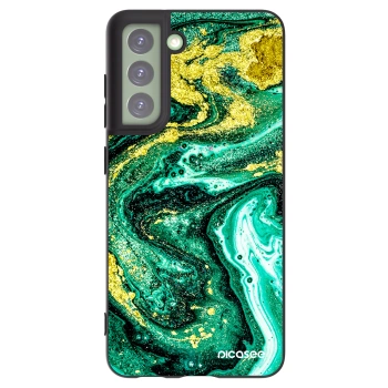 Picasee silikonový černý obal pro Samsung Galaxy S21 FE 5G - Green Gold