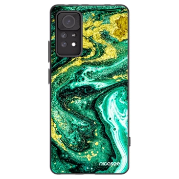 Picasee silikonový černý obal pro Xiaomi Redmi Note 11 Pro 5G - Green Gold