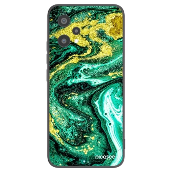 Picasee silikonový černý obal pro Realme 9 Pro 5G - Green Gold