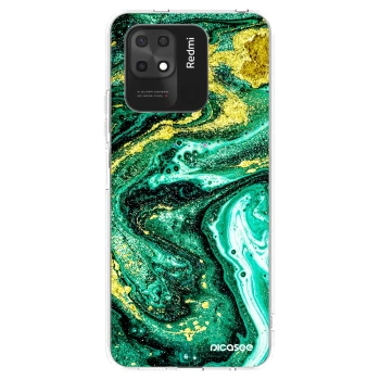 Picasee silikonový průhledný obal pro Xiaomi Redmi 10C - Green Gold