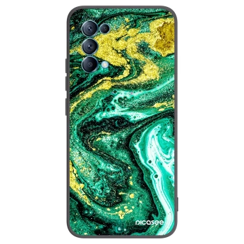 Picasee silikonový černý obal pro OPPO Reno 5 5G - Green Gold