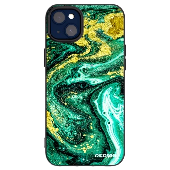 Picasee silikonový černý obal pro Apple iPhone 14 Plus - Green Gold